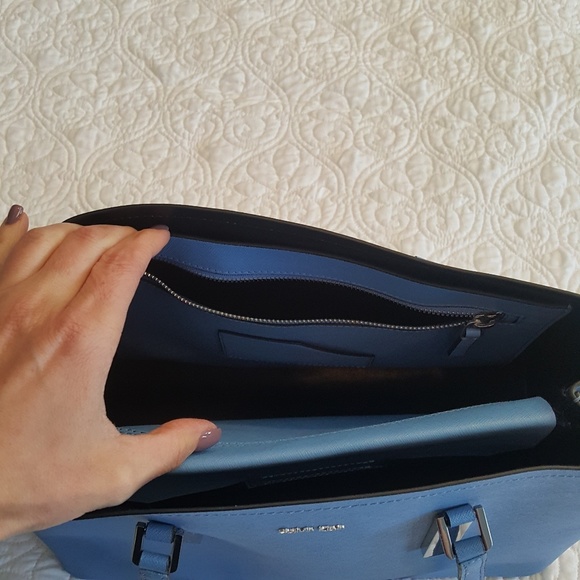 Blue Saffiano Leather Tote - Picture 7 of 7